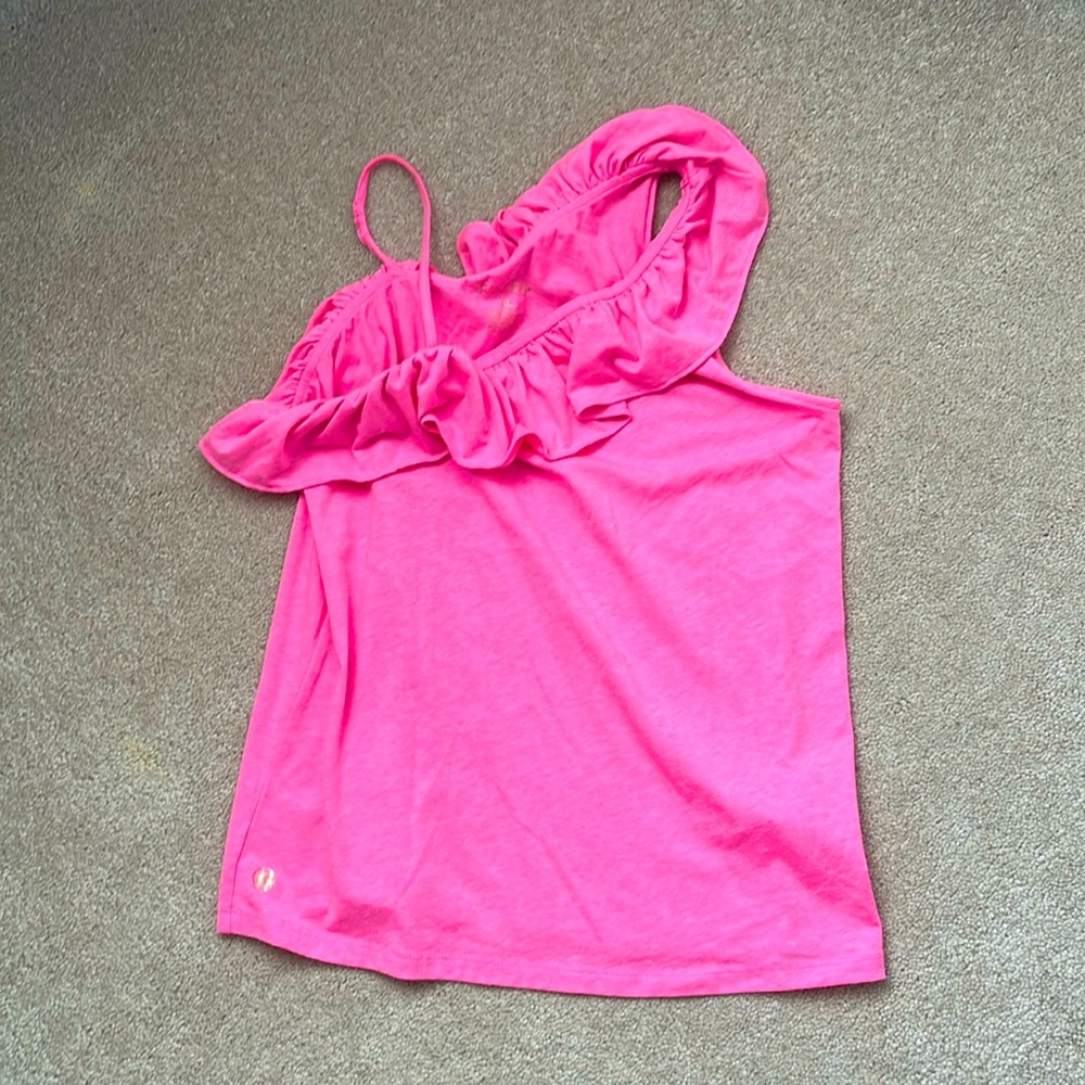 Girls Lily Pulitzer one sleeve tank too with ruffle.  Size xl (12/14)